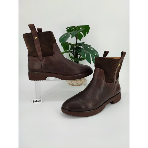 Fitflop Women's Signey Mixte Brown Leather Ankle Boot Size 9 US - Picture 1 of 8